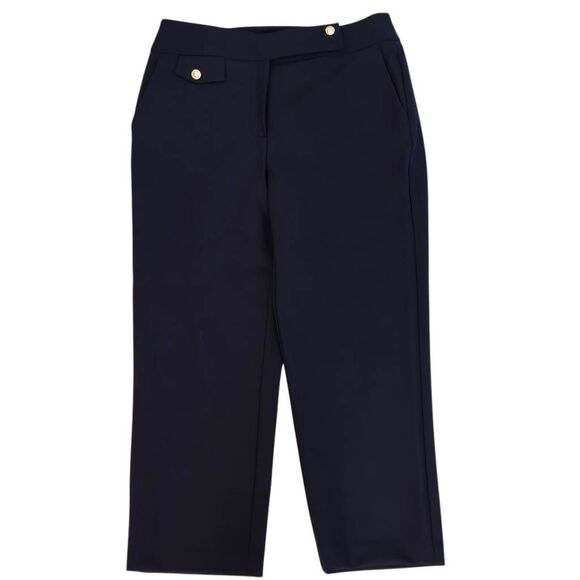 Rachel Zoe Womens Mid-Rise Flat Front Stretch Capri Trouser Pants Black Size 6 - Picture 1 of 11